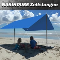 NAKIHOUSE Alumínium Teleszkópos Sátorrúd Szett (2db) - Állítható 40-200 cm, Ponyvához, Napvitorlához, Kempinghez, Tárolótáskával 2