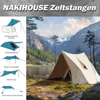NAKIHOUSE Alumínium Teleszkópos Sátorrúd Szett (2db) - Állítható 40-200 cm, Ponyvához, Napvitorlához, Kempinghez, Tárolótáskával 5