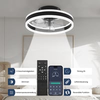 Stropný LED ventilátor Nalezuns so svetlom, 40 cm, 6 rýchlostí, 3 teploty farieb, diaľkové ovládanie, stmievateľný, tichý 6