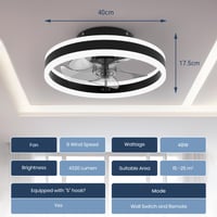 Stropný LED ventilátor Nalezuns so svetlom, 40 cm, 6 rýchlostí, 3 teploty farieb, diaľkové ovládanie, stmievateľný, tichý 4