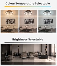 Stropný LED ventilátor Nalezuns so svetlom, 40 cm, 6 rýchlostí, 3 teploty farieb, diaľkové ovládanie, stmievateľný, tichý 8