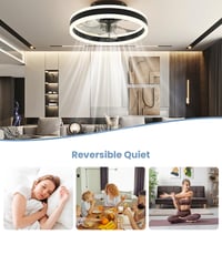 Stropný LED ventilátor Nalezuns so svetlom, 40 cm, 6 rýchlostí, 3 teploty farieb, diaľkové ovládanie, stmievateľný, tichý 9