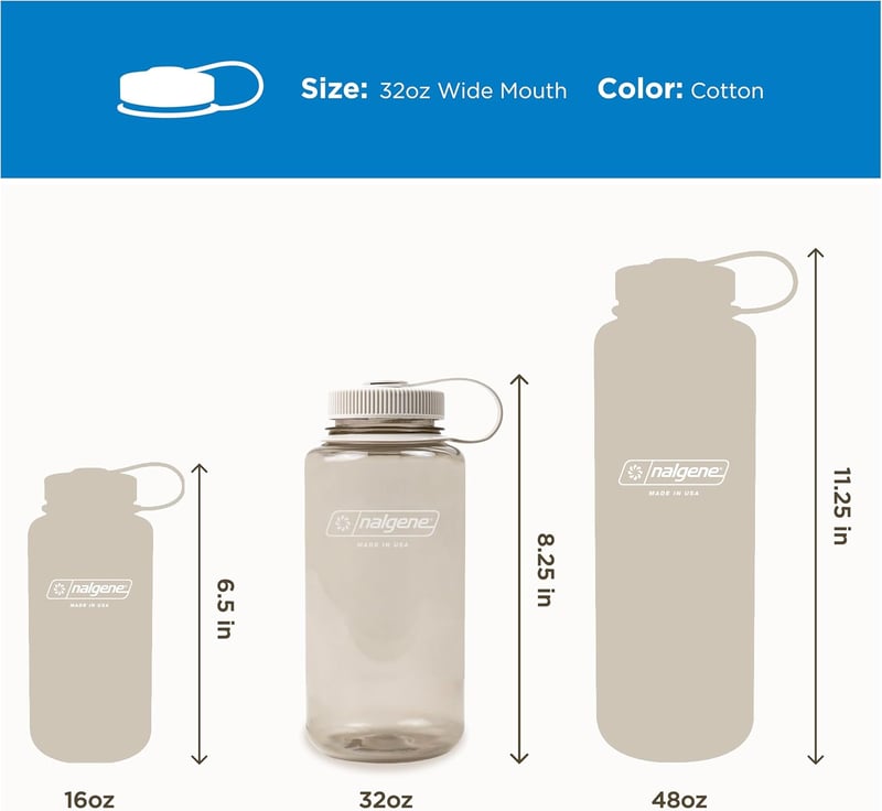Nalgene Sustain Tritan BPA-mentes 900ml széles szájú kulacs - Cotton, water bottle