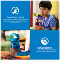 Nalgene Sustain Tritan gyerek kulacs, 340 ml, BPA-mentes, újrahasznosított anyagból, szivárgásmentes, karabinerbarát, világít a sötétben, zö 2