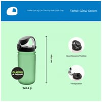 Nalgene Sustain Tritan gyerek kulacs, 340 ml, BPA-mentes, újrahasznosított anyagból, szivárgásmentes, karabinerbarát, világít a sötétben, zö 5