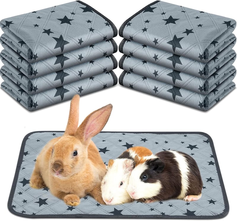 Namalu 8 db Pipi Alátét Tengerimalacnak, Mosható Fleece Pelenka, Csillagmintás Ketrecbetét 30x30cm