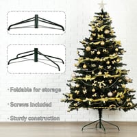 Namalu Összecsukható Karácsonyfa Tartó Állvány - 60 cm Zöld Fém Talp Műfenyőhöz, Erős Csavaros Rögzítéssel, Helytakarékos Tárolással 7