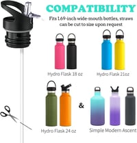 NAMIS Hydro Flask Szívószál Fedél Standard Szájnyíláshoz Ivópalack Kiegészítő - Black 4