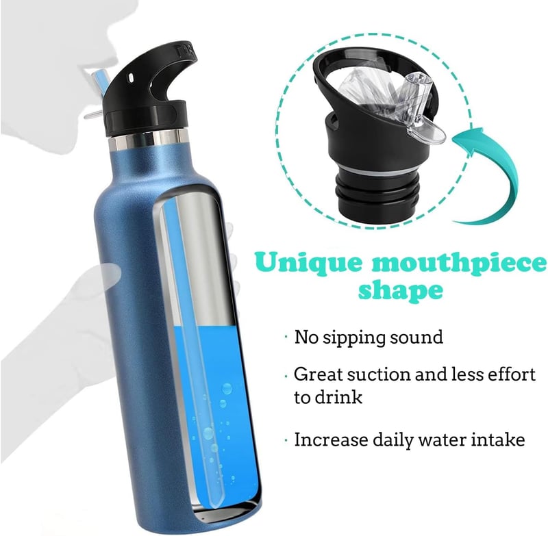 NAMIS Hydro Flask Szívószál Fedél Standard Szájnyíláshoz Ivópalack Kiegészítő - Black