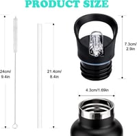 NAMIS Hydro Flask Szívószál Fedél Standard Szájnyíláshoz Ivópalack Kiegészítő - Black 3