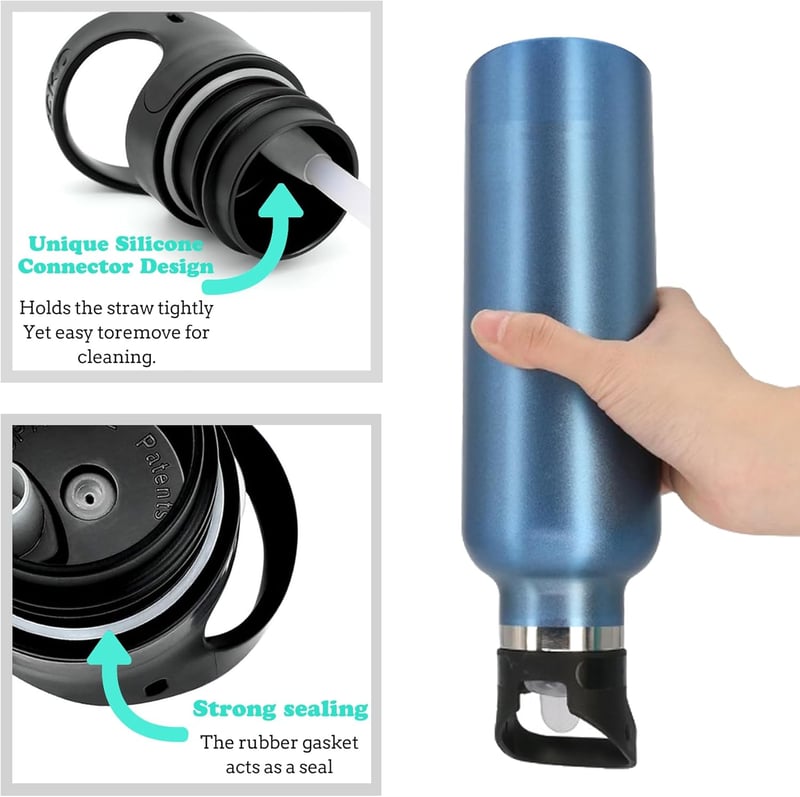 NAMIS Hydro Flask Szívószál Fedél Standard Szájnyíláshoz Ivópalack Kiegészítő - Black