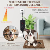 NAMOTEK fűtőszőnyeg kutyáknak és macskáknak állítható hőmérséklettel 50x40 cm pet heating pad 5