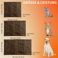 NAMOTEK fűtőszőnyeg kutyáknak és macskáknak állítható hőmérséklettel 50x40 cm pet heating pad 6