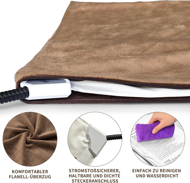 NAMOTEK fűtőszőnyeg kutyáknak és macskáknak állítható hőmérséklettel 50x40 cm pet heating pad