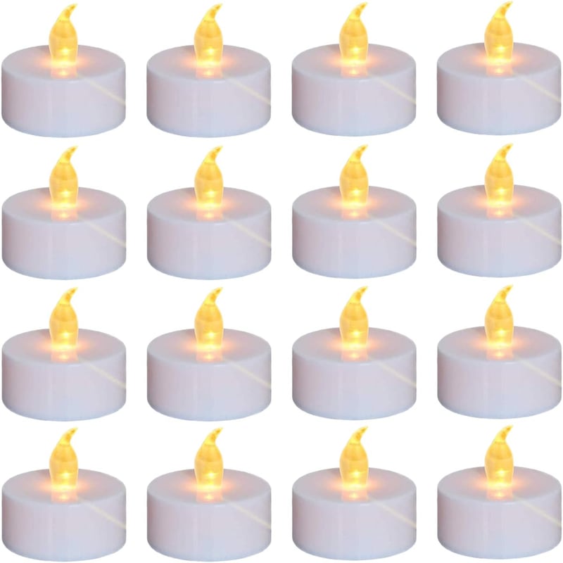 Nancia Flakkó Nélküli Tealight Gyertya 24 db, Meleg Sárga LED, 100 Órás Üzemidő - 24 pack, Pack of 24 Warm Yellow
