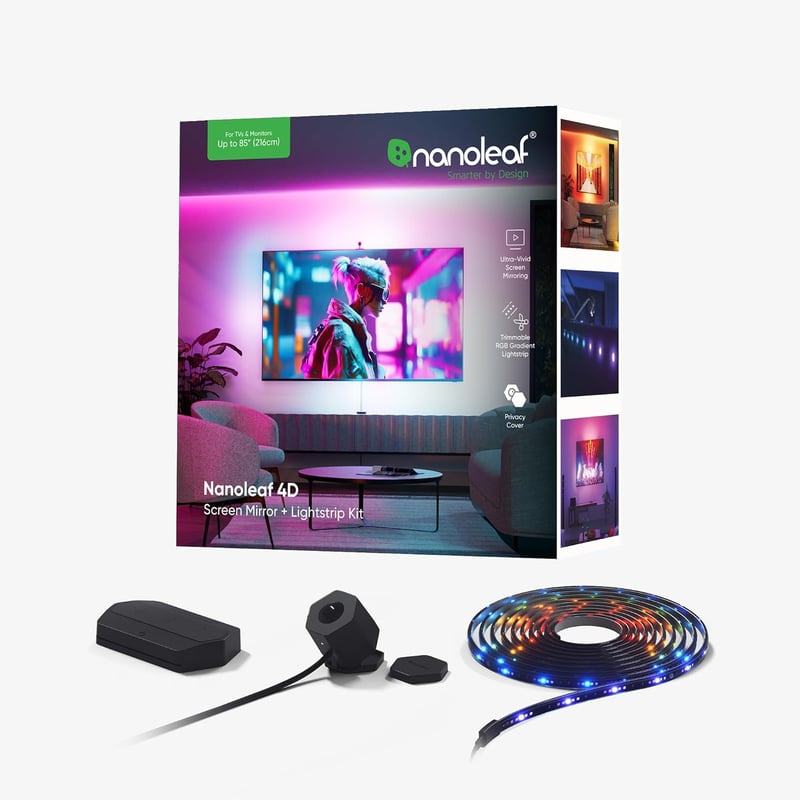 Nanoleaf 4D Screen Mirror LED szalag TV-hez 85 colig, RGBW okos világítás - 4D Kit -Bildschirme bis zu 85 Zoll (215 cm)