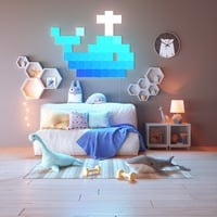 Nanoleaf Canvas Starter Kit 4 LED RGBW pametni set svjetlosnih panela – modularna WiFi zidna svjetiljka, 16 milijuna boja, sinkronizacija s glazbom i zaslonom, kompatibilno s Alexa, Google i Apple sustavima 9