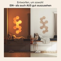 Nanoleaf Elements Hexagons Starter Kit – Set od 7 LED zidnih panela s efektom drva, modularna pametna rasvjeta 3