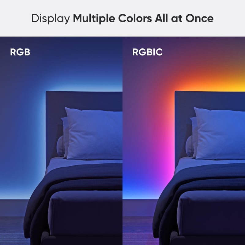 Nanoleaf Matte WLAN Gradient LED szalag 5m, okos szinkronizálás, 300 RGBIC LED, hangvezérlés - Lightstrip 5M (50 Farbzonen)