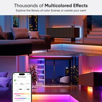 Nanoleaf Matte WLAN Gradient LED szalag 5m, okos szinkronizálás, 300 RGBIC LED, hangvezérlés - Lightstrip 5M (50 Farbzonen) 2