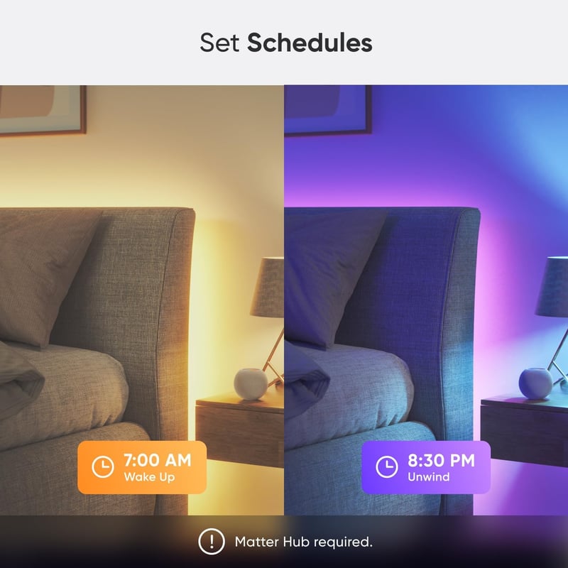 Nanoleaf Matte WLAN Gradient LED szalag 5m, okos szinkronizálás, 300 RGBIC LED, hangvezérlés - Lightstrip 5M (50 Farbzonen)