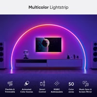 Nanoleaf Matte WLAN Gradient LED szalag 5m, okos szinkronizálás, 300 RGBIC LED, hangvezérlés - Lightstrip 5M (50 Farbzonen) 8