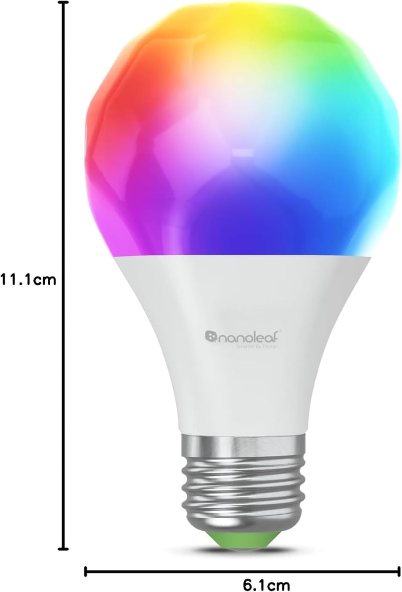 Nanoleaf Matter Essentials E27 RGBW okos LED izzó - 16M szín, Matter, Bluetooth