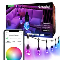 Nanoleaf Smart LED pametni svjetlosni lanac za vanjsku upotrebu 15 m početni komplet - 20 RGBICW žarulja s mogućnošću prigušivanja, IP65 vodootporan, WiFi aplikacija i glasovna kontrola, Alexa Siri Google Home, za balkon, vrt i zabave 1