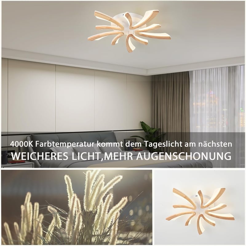 Naoeoon LED mennyezeti lámpa fa design 70cm természetes fehér 4000K