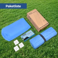 Saltea de camping gonflabilă NAPASA, grosime 14 cm, cu pompă de picior integrată și pernă, impermeabilă, albastră – pentru drumeții, plajă, călătorii, cort 8