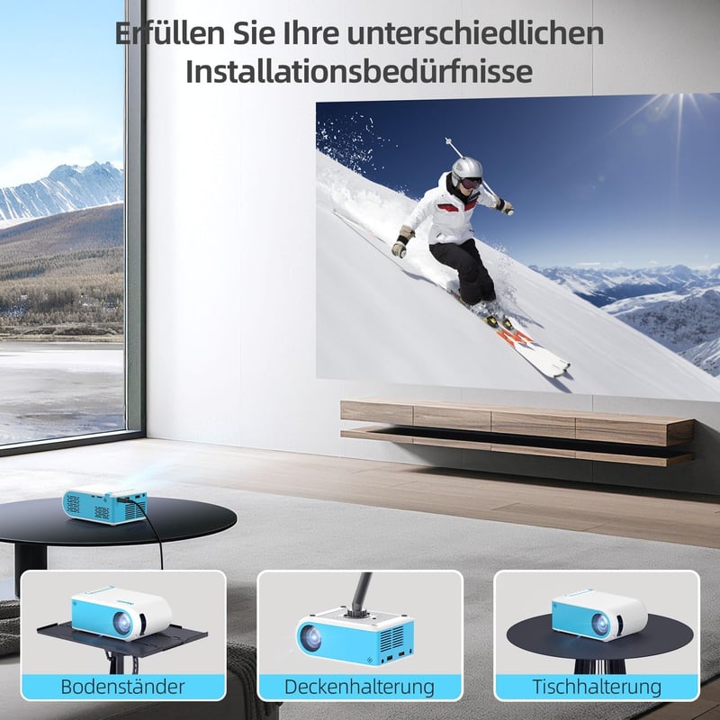 Nasin 1080P hordozható mini projektor HDMI USB Android iOS kompatibilis