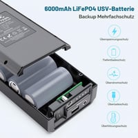 NASTIMA 12V 6000mAh 72Wh LiFePO4 powerbank, 12V 9V DC a 5V USB výstupom pre LED pásy, CCTV kamery, s nabíjačkou 3