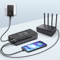 NASTIMA 12V 6000mAh 72Wh LiFePO4 powerbank, 12V 9V DC a 5V USB výstupom pre LED pásy, CCTV kamery, s nabíjačkou 6