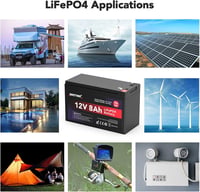NASTIMA 12V 8Ah LiFePO4 Akkumulátor BMS Védelemmel, 4000 Ciklus, Napelem Rendszerhez 7