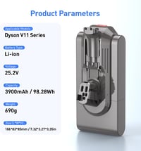 NASTIMA 25.2V 3900mAh Li-ion Akkumulátor Dyson V11 V15 Porszívóhoz 6