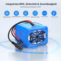 Nabíjateľná lítium-iónová batéria NASTIMA 4000 mAh 88,8 Wh 24 V pre Bluetooth reproduktory, RC autá a solárne systémy – s nabíjačkou a konektormi 4