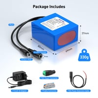 Nabíjateľná lítium-iónová batéria NASTIMA 6400 mAh 71,04 Wh 12 V pre kamery, videokamery, CCTV kamery, smerovače, rádiá – s nabíjačkou a konektorom 5