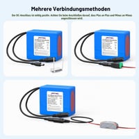 Nabíjateľná lítium-iónová batéria NASTIMA 6400 mAh 71,04 Wh 12 V pre kamery, videokamery, CCTV kamery, smerovače, rádiá – s nabíjačkou a konektorom 3