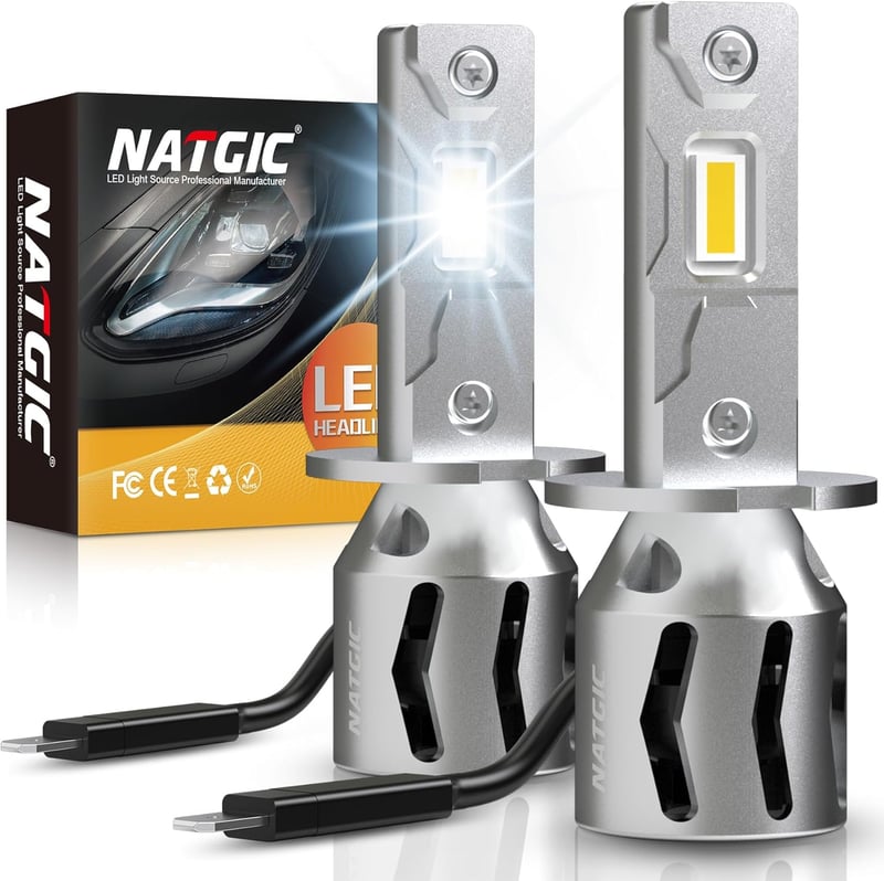 NATGIC H3 LED Fényszóró Izzó 16000LM 80W 6500K Xenon Fehér Autó Lámpa