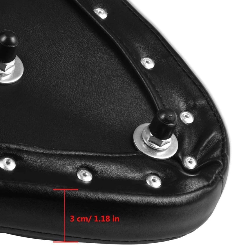 NATGIC Harley Motoros Solo Ülés Párna Rugós Nyereg Fekete Cruiser Bobber Chopper