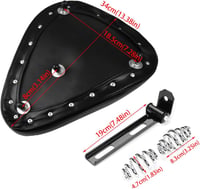 NATGIC Harley Motoros Solo Ülés Párna Rugós Nyereg Fekete Cruiser Bobber Chopper 2