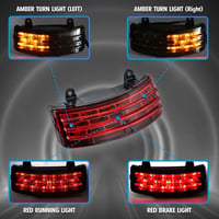 NATGIC Hátsó LED Lámpa Harley Davidson FLHX FLTRX Street Glide Touring Motorokhoz - Féklámpa, Irányjelző és Helyzetjelző Funkció - Piros Len 2