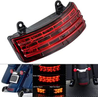 NATGIC Hátsó LED Lámpa Harley Davidson FLHX FLTRX Street Glide Touring Motorokhoz - Féklámpa, Irányjelző és Helyzetjelző Funkció - Piros Len 9