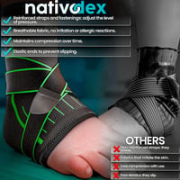 NativoDex Állítható Bokaszalag Stabilizálás és Sérülésvédelem Mindkét Lábra 4