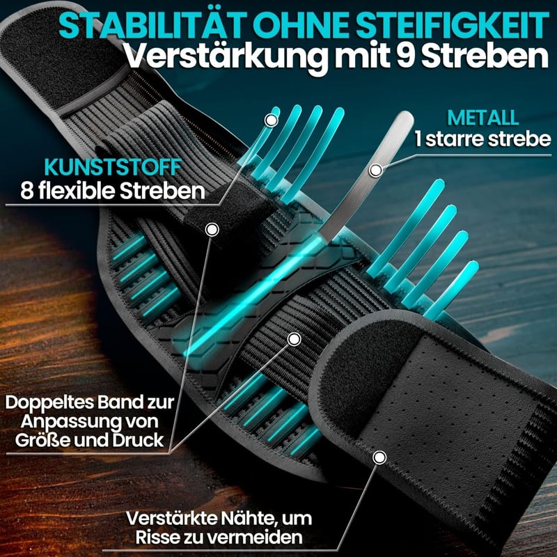 NativoDex Hátfájás Elleni Támogatóöv - Lumbális Gerincstabilizáló Hátöv Merevítővel