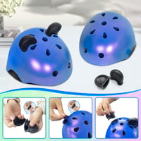 Detská cyklistická prilba Nattork pre dievčatá a chlapcov – Nastaviteľná multisportová prilba na skateboard a kolieskové korčule – Roztomilý štýl panda, modrá 3