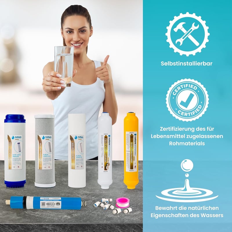 NATURE WATER PROFESSIONALS 5 részes fordított ozmózis szűrőszett Vontron membránnal
