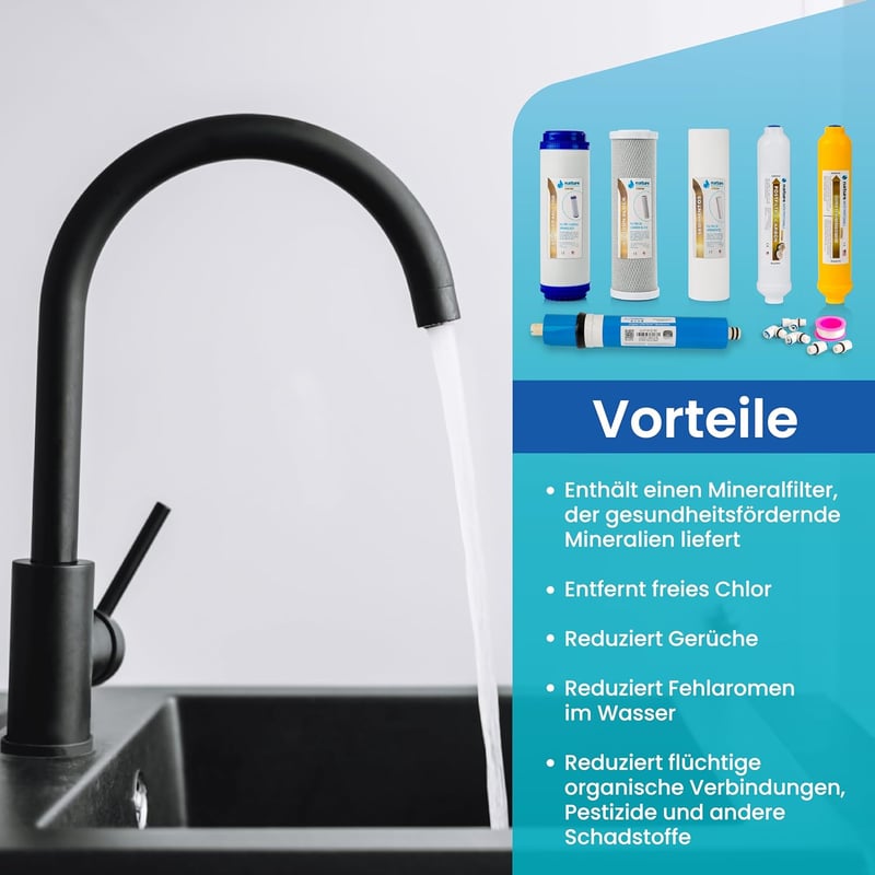 NATURE WATER PROFESSIONALS 5 részes fordított ozmózis szűrőszett Vontron membránnal