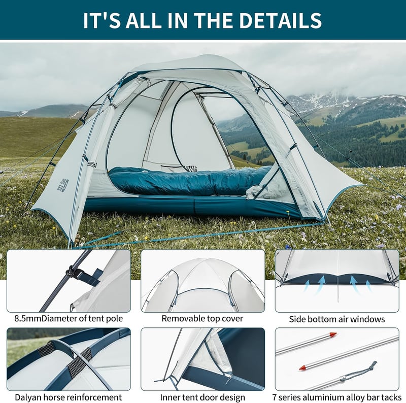 Naturehike 1-2 személyes ultralight sátor 4 évszakos vízálló kemping sátor