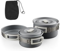 Naturehike 2-7 fős kemping lábas készlet főzőedény szett piknikhez túrázáshoz grillhez szürke tartótáskával 1